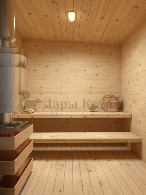 Каркасно-щитовая баня из кедра «Оптима» с верандой
